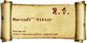 Marcsó Viktor névjegykártya
